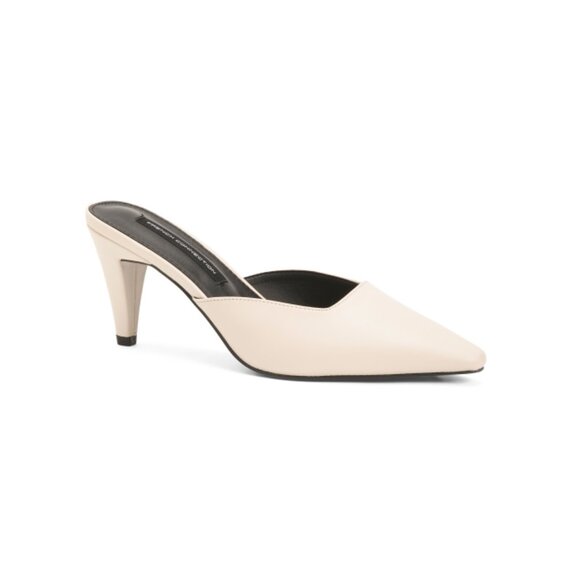 FRENCH CONNECTION cream Toulouse Pointy Mule Heels - Picture 1 of 2